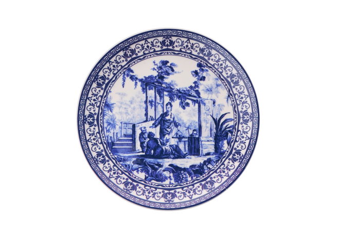 Hermia Juego de Platos para Postre de Porcelana Azul y Blanco 19.3cm (6 Unidades)